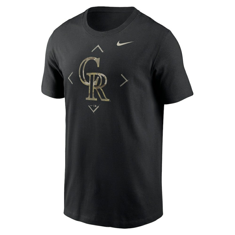 Colorado Rockies Camo Logo T-Shirt Black | Nike