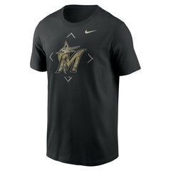 Miami Marlins Camo Logo T-Shirt Black | Nike