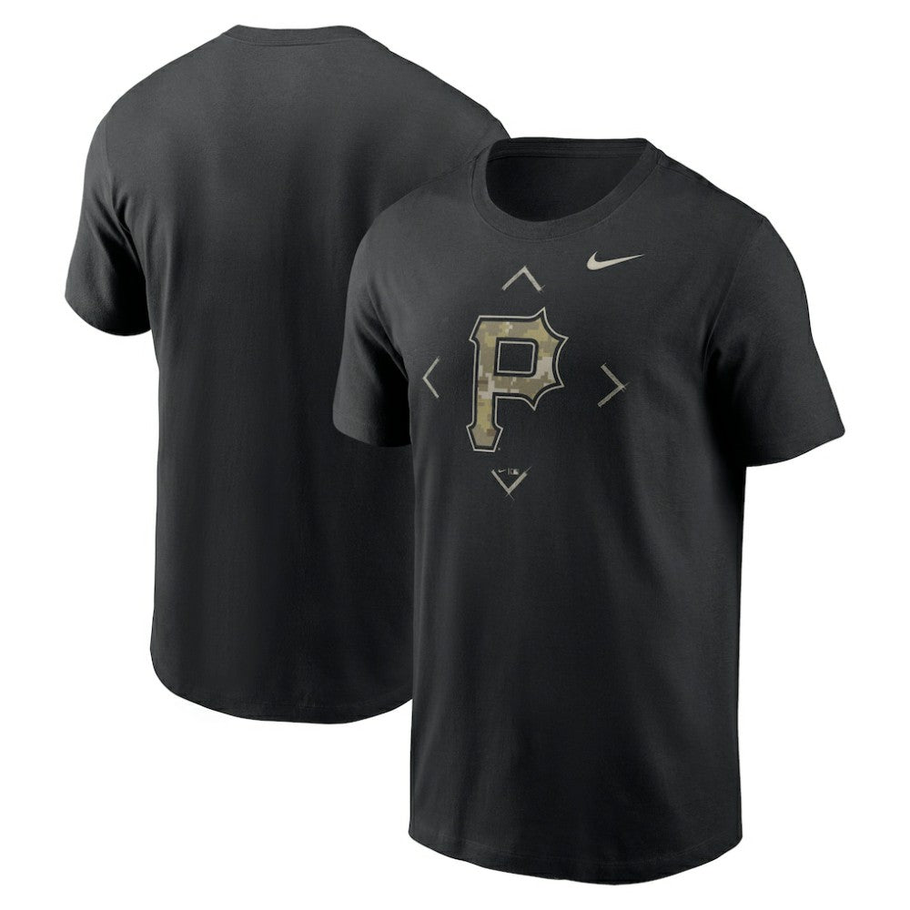 Pittsburgh Pirates Camo Logo T-Shirt Black | Nike