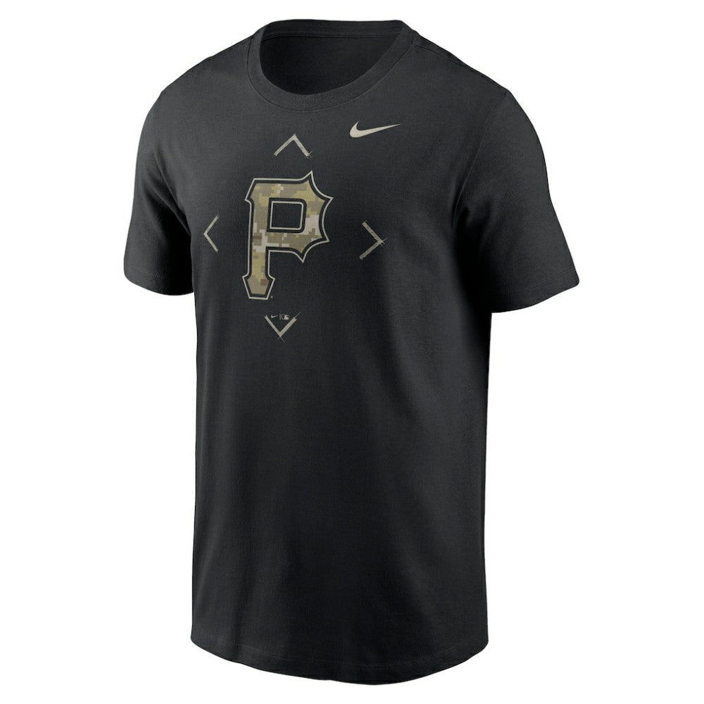Pittsburgh Pirates Camo Logo T-Shirt Black | Nike