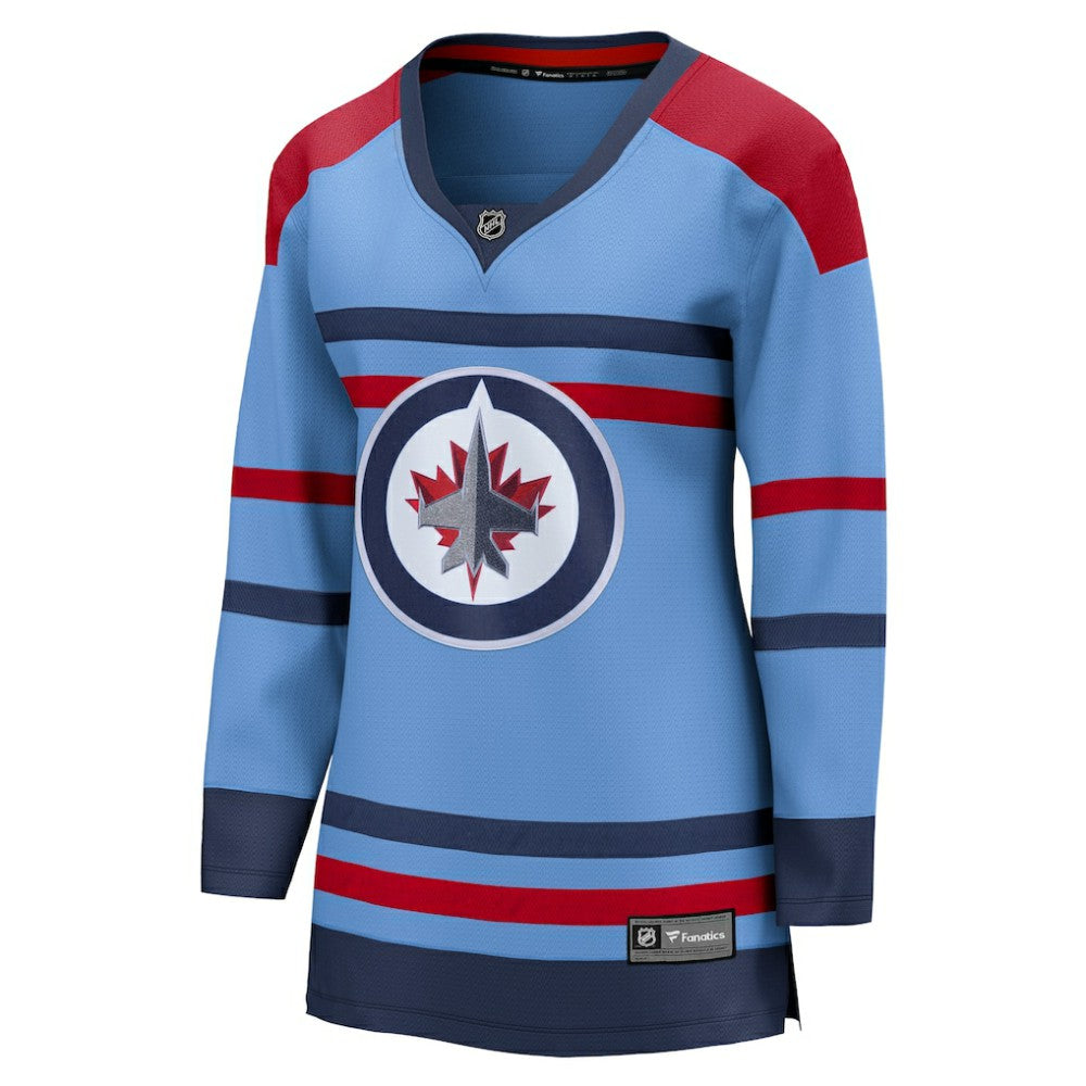 Winnipeg Jets Fanatics Women's Alternate Anniversary Breakaway Jersey Light Blue