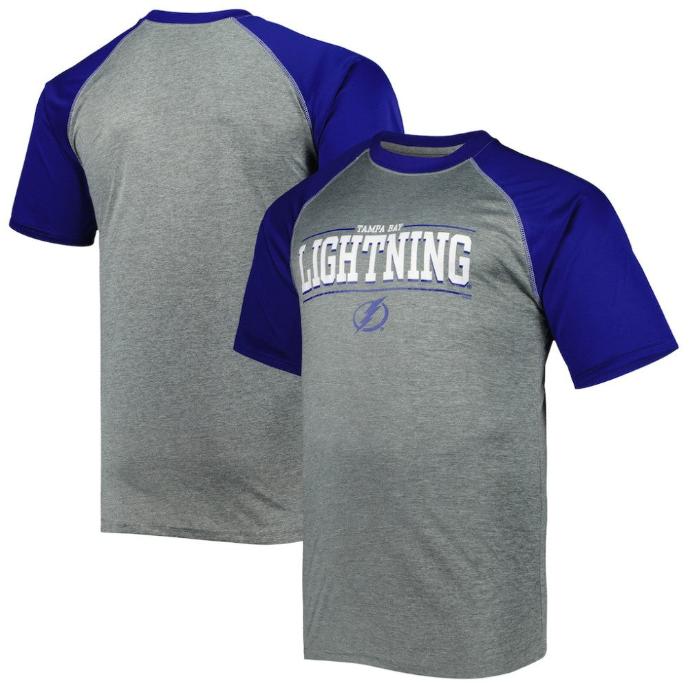Tampa Bay Lightning Big & Tall Logo Raglan T-Shirt Heather Gray