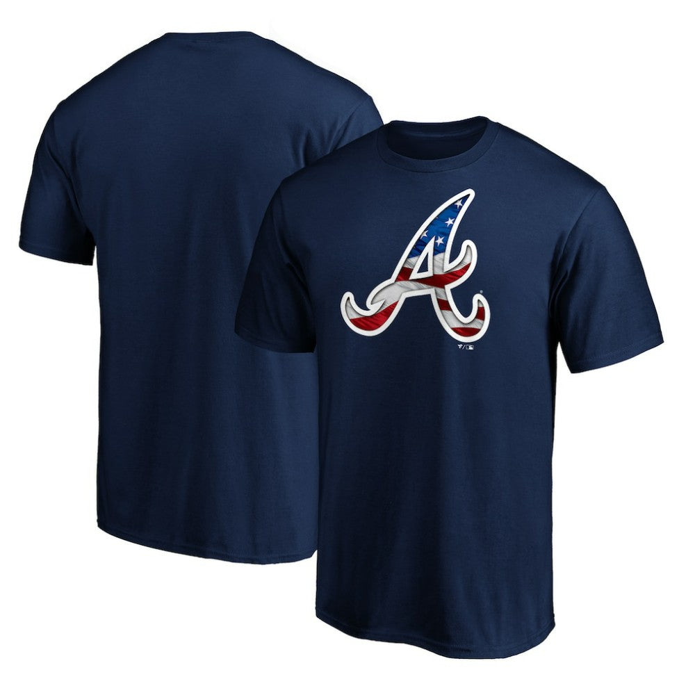 Atlanta Braves Team Banner Wave T-Shirt Navy