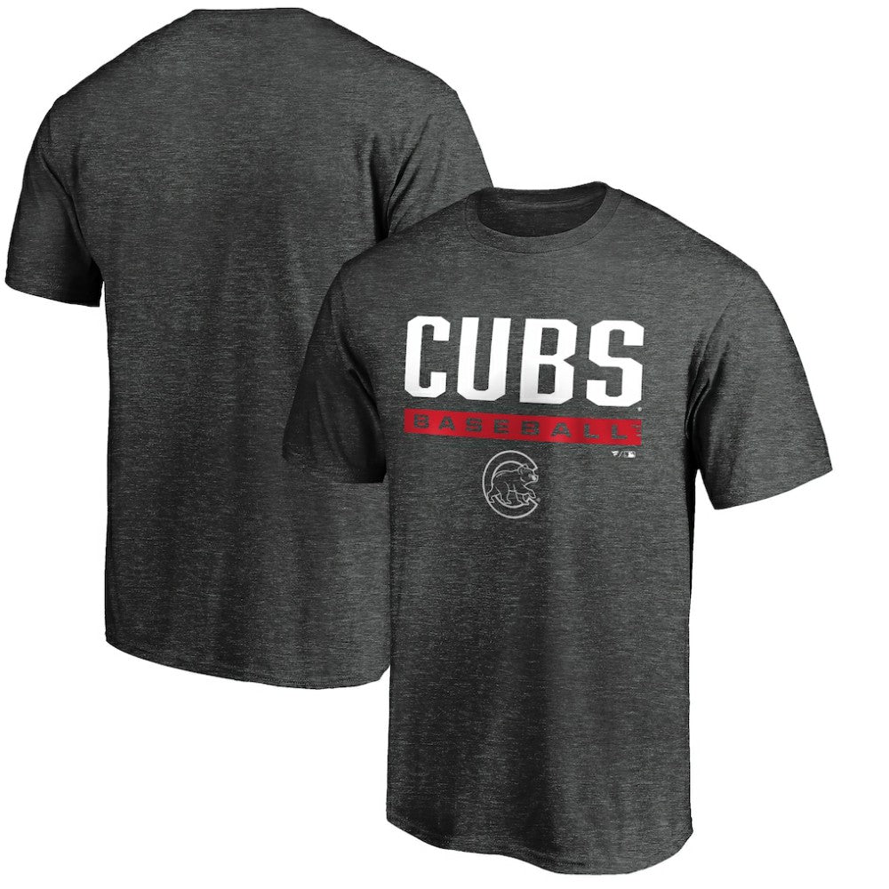 Chicago Cubs Team Win Stripe T-Shirt Charcoal