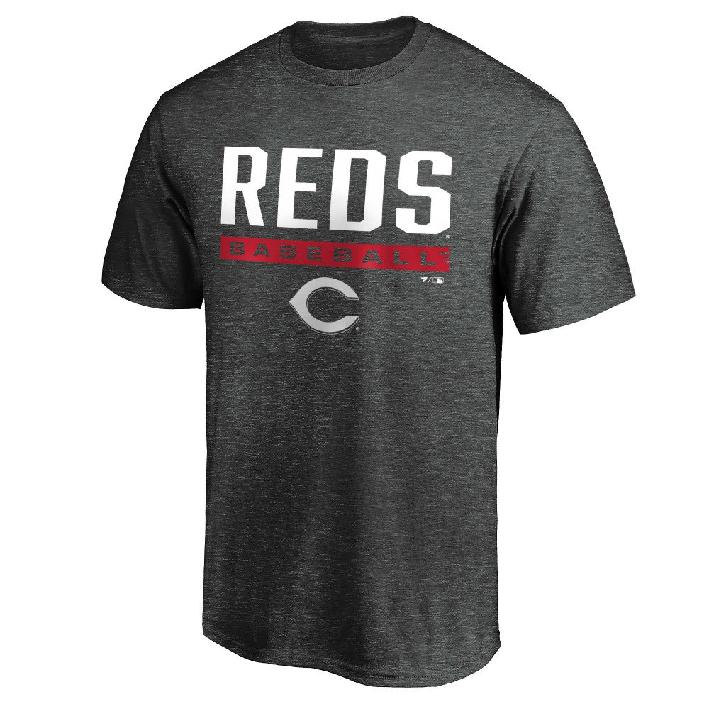 Cincinnati Reds Team Win Stripe T-Shirt Charcoal