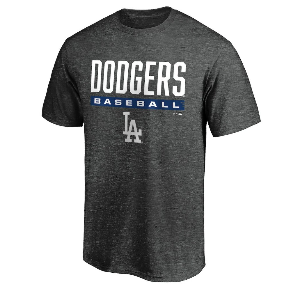Los Angeles Dodgers Team Win Stripe T-Shirt Charcoal