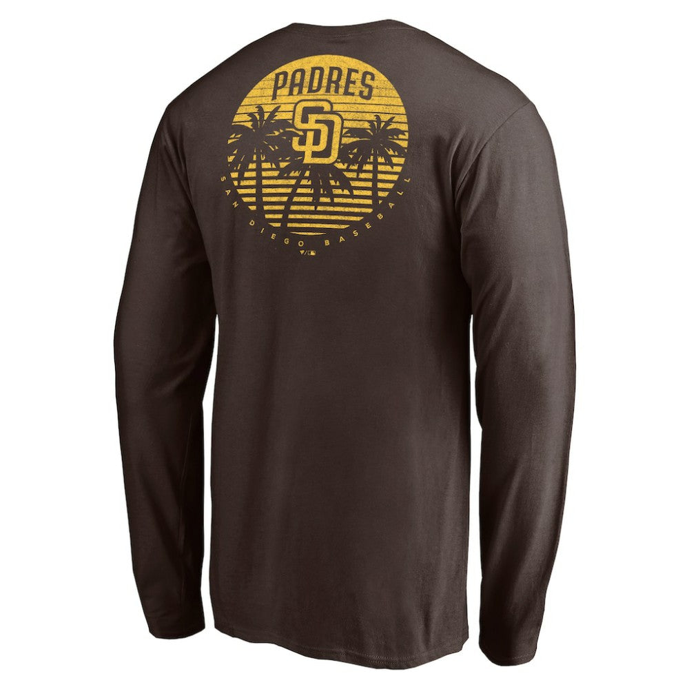 San Diego Padres Team Hometown Collection Palm Sunset Long Sleeve T-Shirt Brown