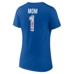Chicago Cubs Women's Team Logo Mother's Day V-Neck T-Shirt Royal