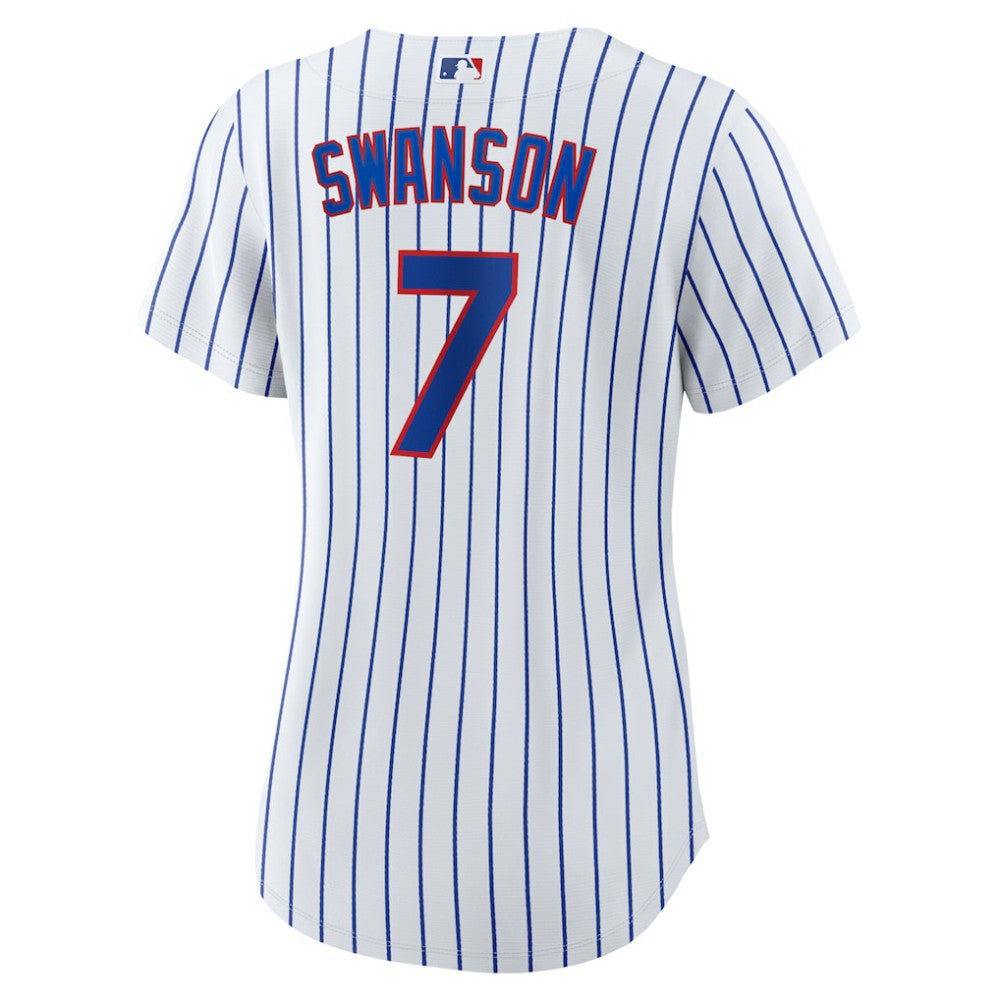 Dansby Swanson Chicago Cubs Women's Home Replica Player Jersey White/Royal | Nike