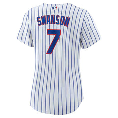 Dansby Swanson Chicago Cubs Women's Home Replica Player Jersey White/Royal | Nike