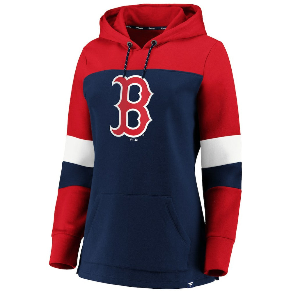 Boston Red Sox Women's Plus Size Colorblock Pullover Hoodie Navy