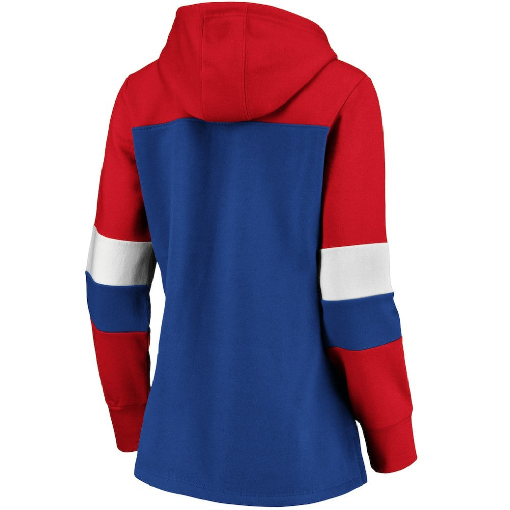 Chicago Cubs Women's Plus Size Colorblock Pullover Hoodie Royal