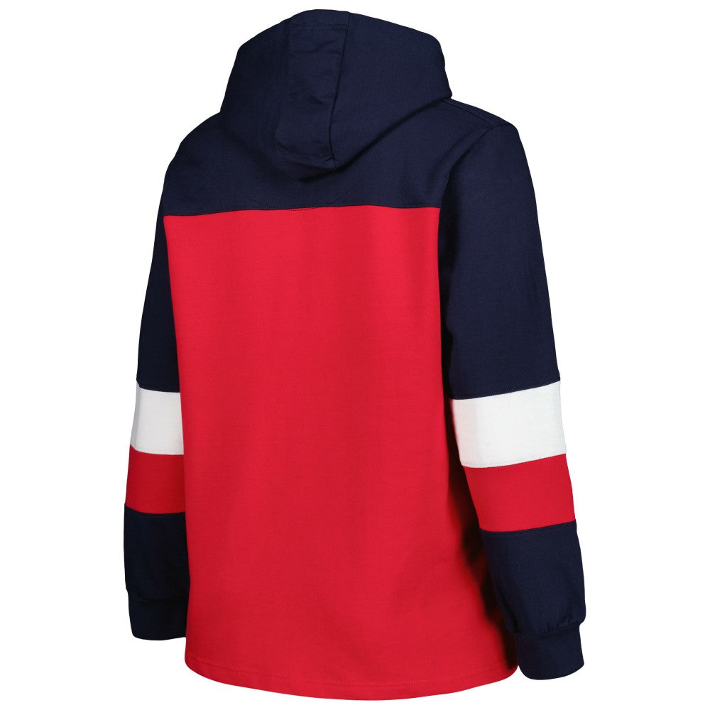 Los Angeles Angels Women's Plus Size Colorblock Pullover Hoodie Red