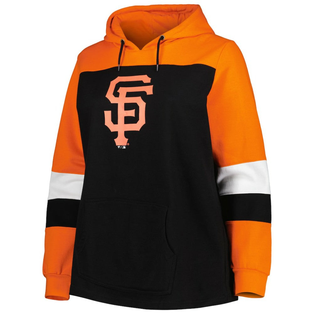San Francisco Giants Women's Plus Size Colorblock Pullover Hoodie Black