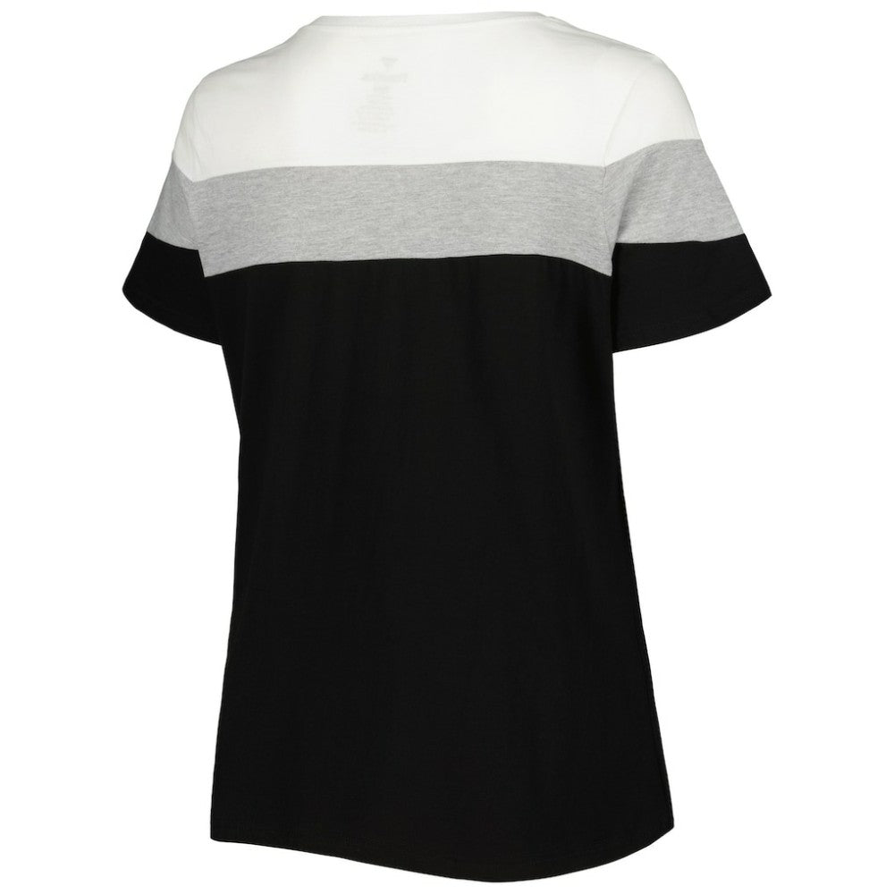Chicago White Sox Women's Plus Size Colorblock T-Shirt Black/Heather Gray