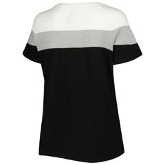 Chicago White Sox Women's Plus Size Colorblock T-Shirt Black/Heather Gray