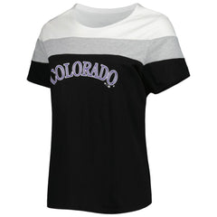 Colorado Rockies Women's Plus Size Colorblock T-Shirt White/Black