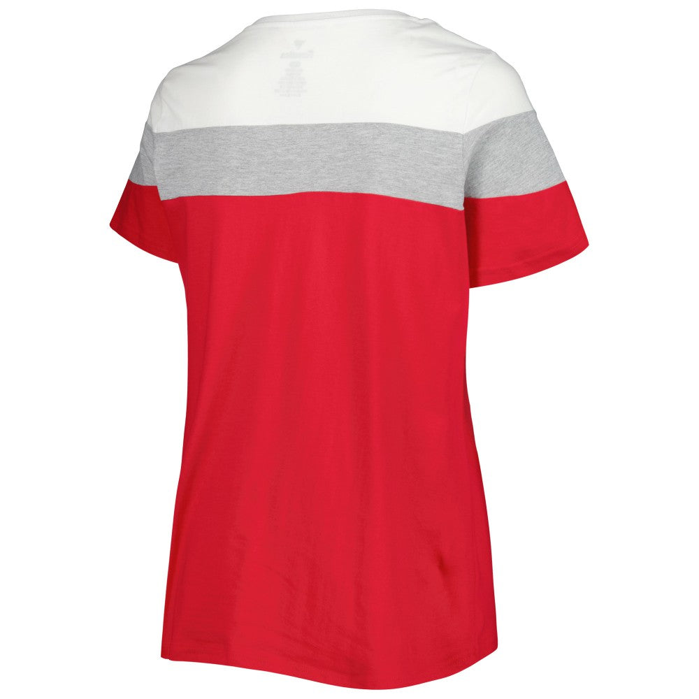 Los Angeles Angels Women's Plus Size Colorblock T-Shirt White/Red