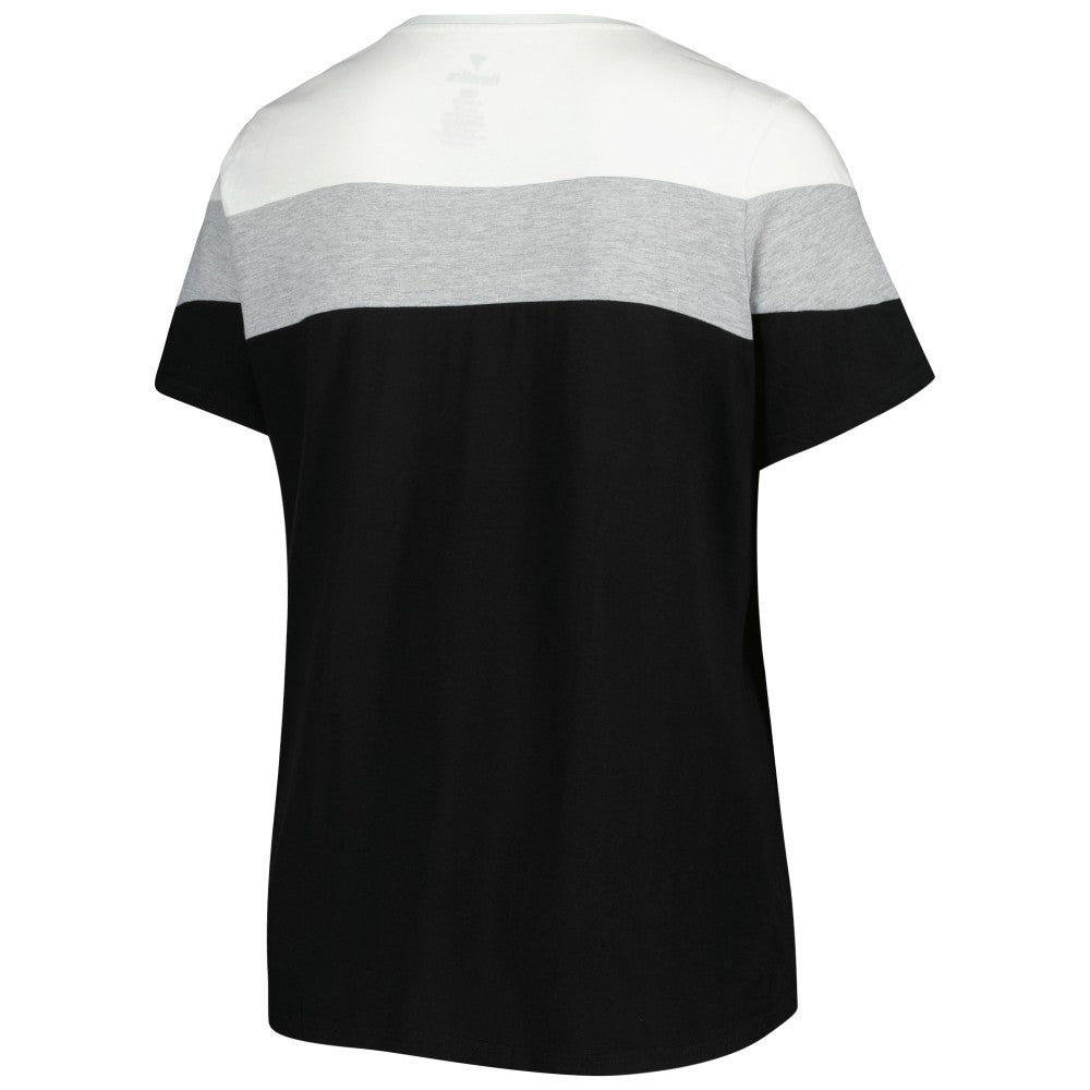 Miami Marlins Women's Plus Size Colorblock T-Shirt White/Black