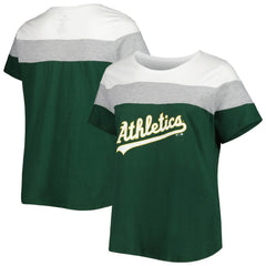 Athletics Women's Plus Size Colorblock T-Shirt White/Green