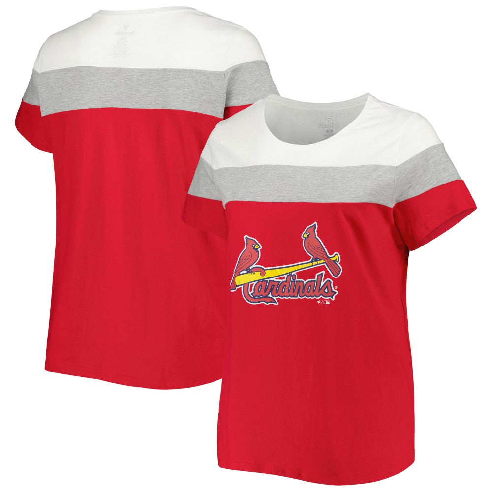 St. Louis Cardinals Women's Plus Size Colorblock T-Shirt Red/Heather Gray