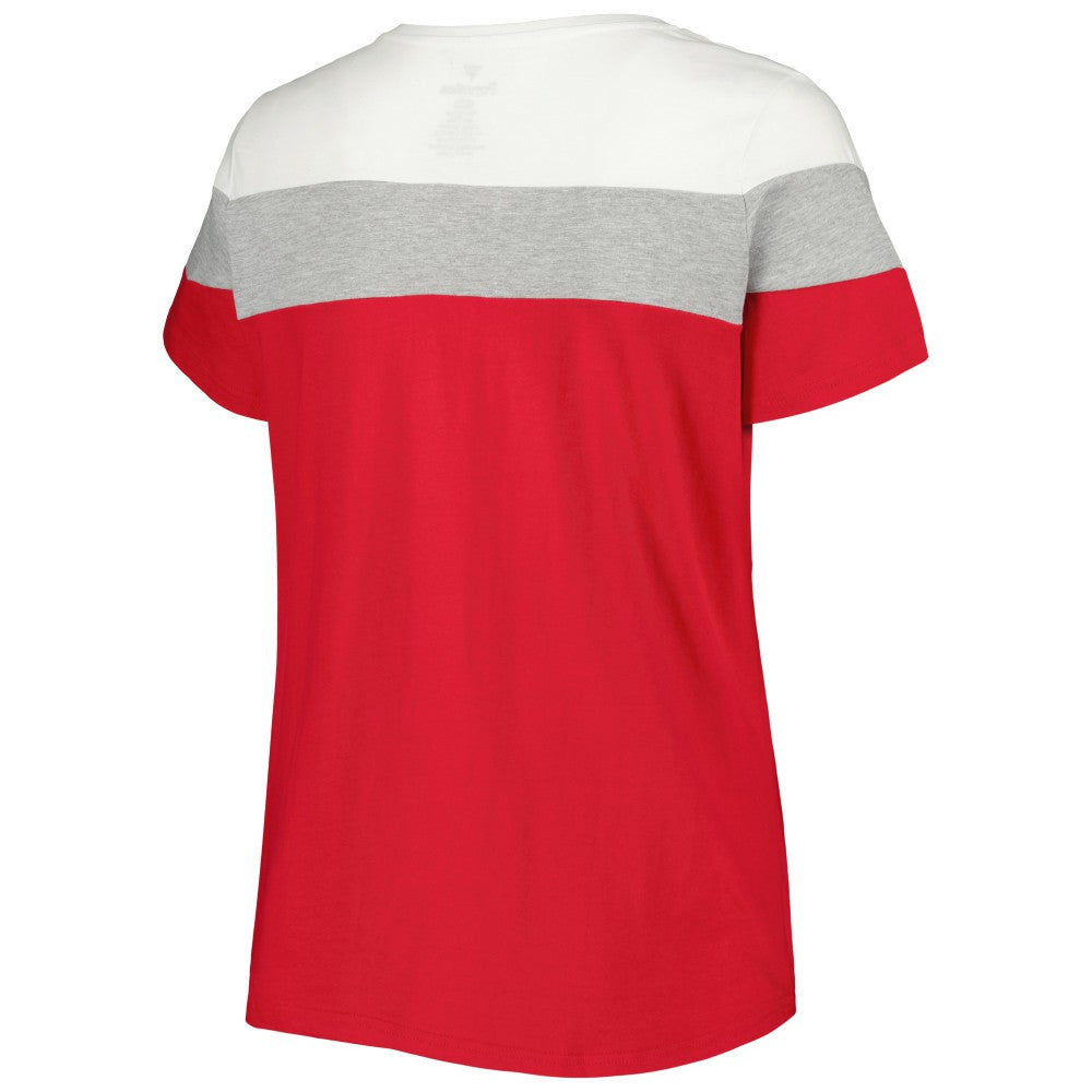 St. Louis Cardinals Women's Plus Size Colorblock T-Shirt Red/Heather Gray