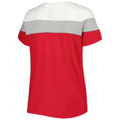 St. Louis Cardinals Women's Plus Size Colorblock T-Shirt Red/Heather Gray