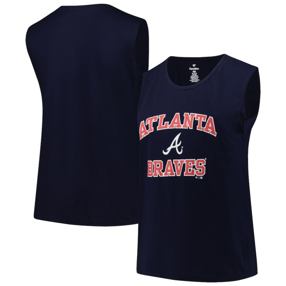 Atlanta Braves Profile Women's Plus Size Tank Top Navy
