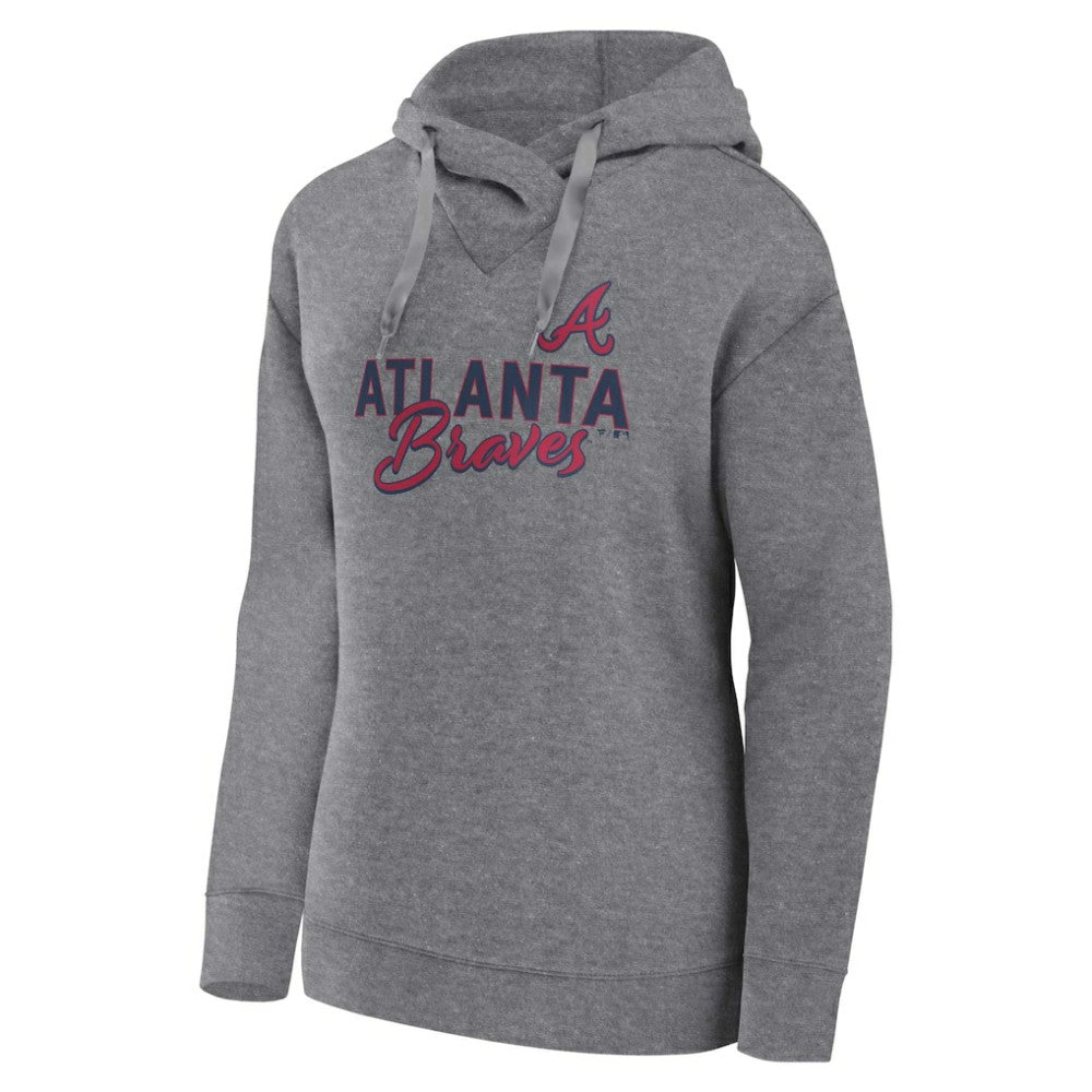 Profile Atlanta Braves Women's Plus Size Pullover Hoodie Heather Gray