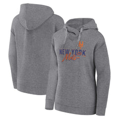 Profile New York Mets Women's Plus Size Pullover Hoodie Heather Gray