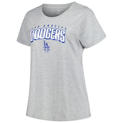 Los Angeles Dodgers Profile Women's Plus Size T-Shirt Combo Pack Black/Heather Gray