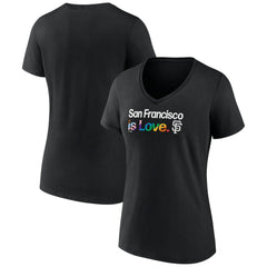 San Francisco Giants Profile Women's Plus Size Pride V-Neck T-Shirt Black