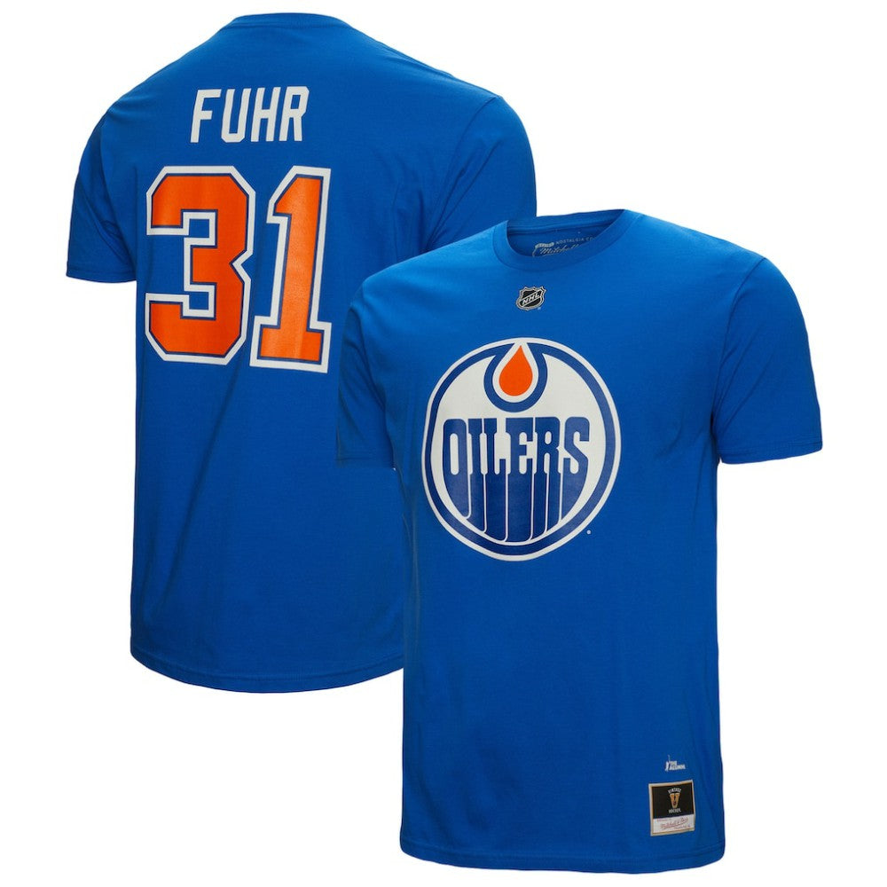 Grant Fuhr Edmonton Oilers Mitchell & Ness Name & Number T-Shirt Royal