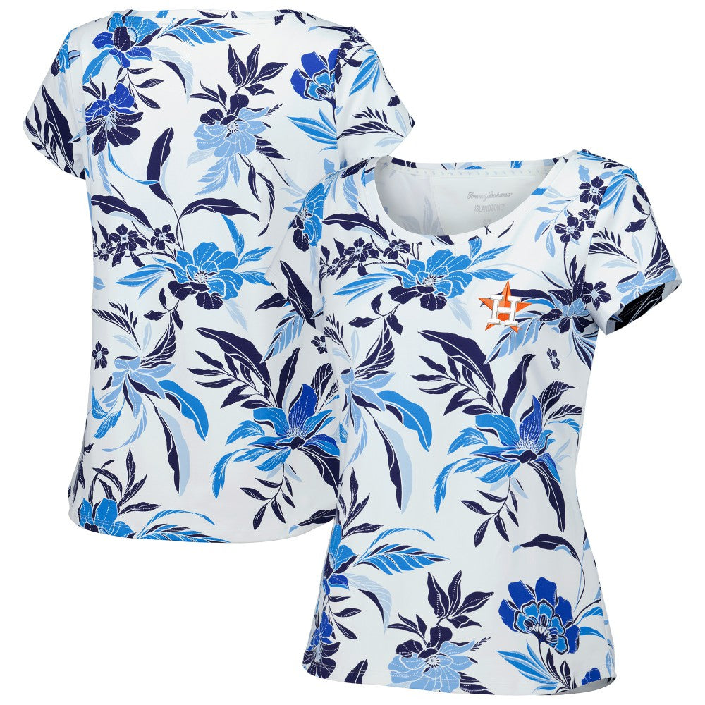 Houston Astros Tommy Bahama Women's Aubrey Romantic Blooms IslandZone T-Shirt White