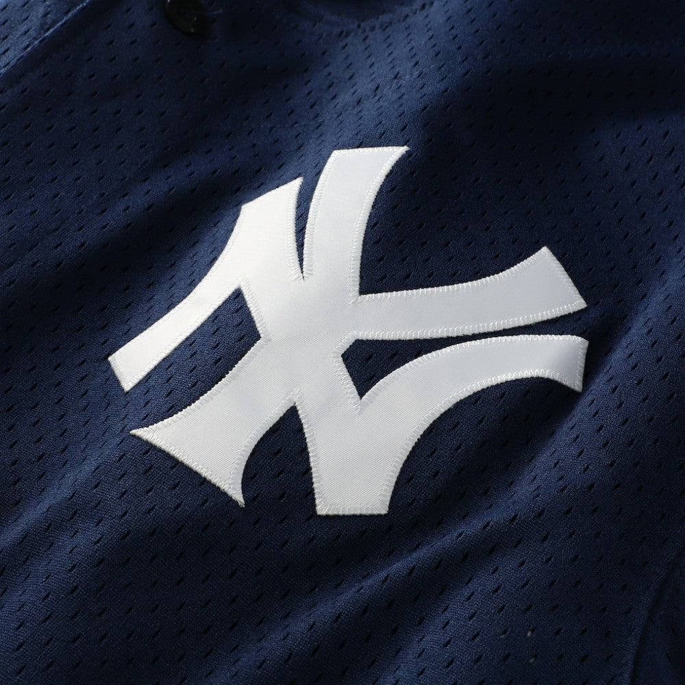 Derek Jeter New York Yankees Cooperstown Collection Mesh Batting Practice Button-Up Jersey Navy | Mitchell & Ness