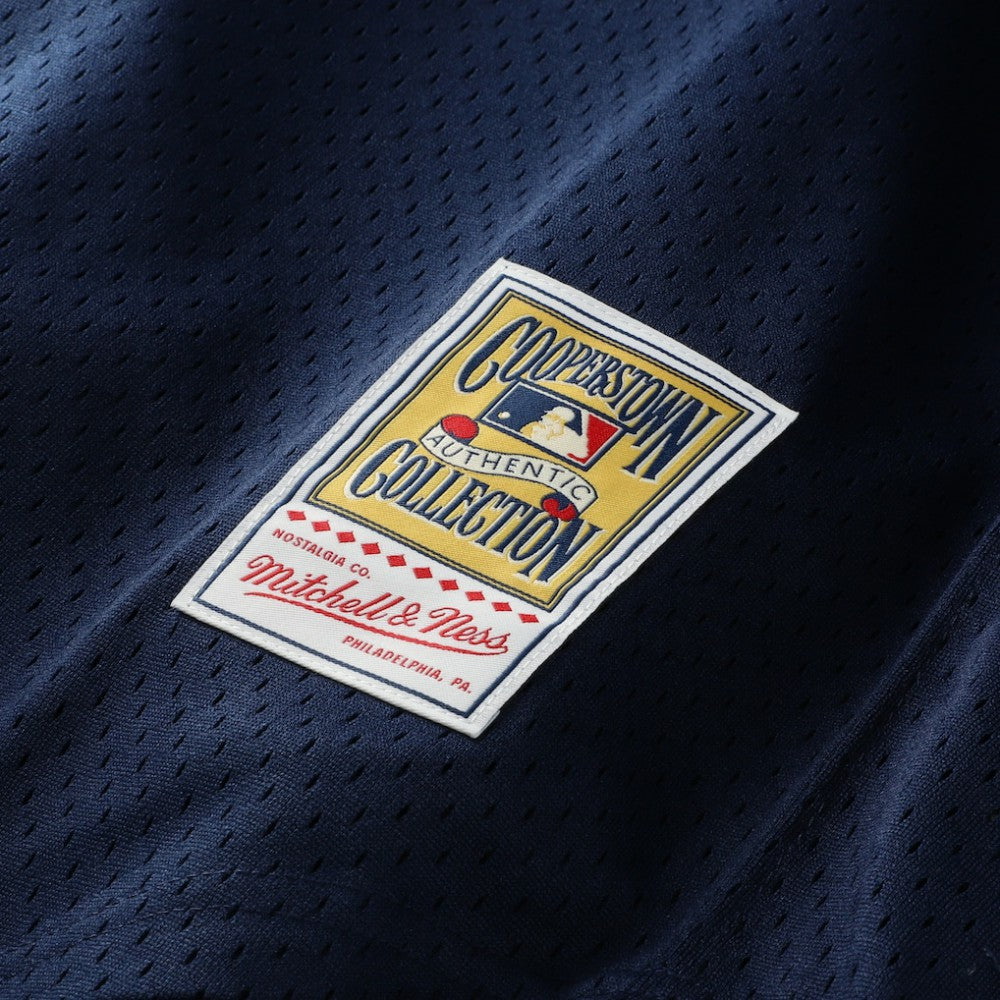Derek Jeter New York Yankees Cooperstown Collection Mesh Batting Practice Button-Up Jersey Navy | Mitchell & Ness
