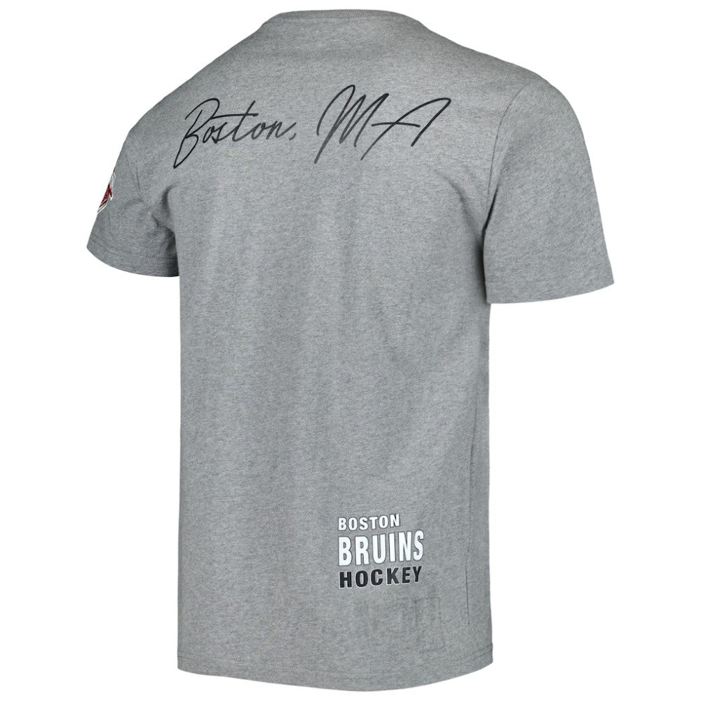 Boston Bruins Mitchell & Ness City Collection T-Shirt Heather Gray