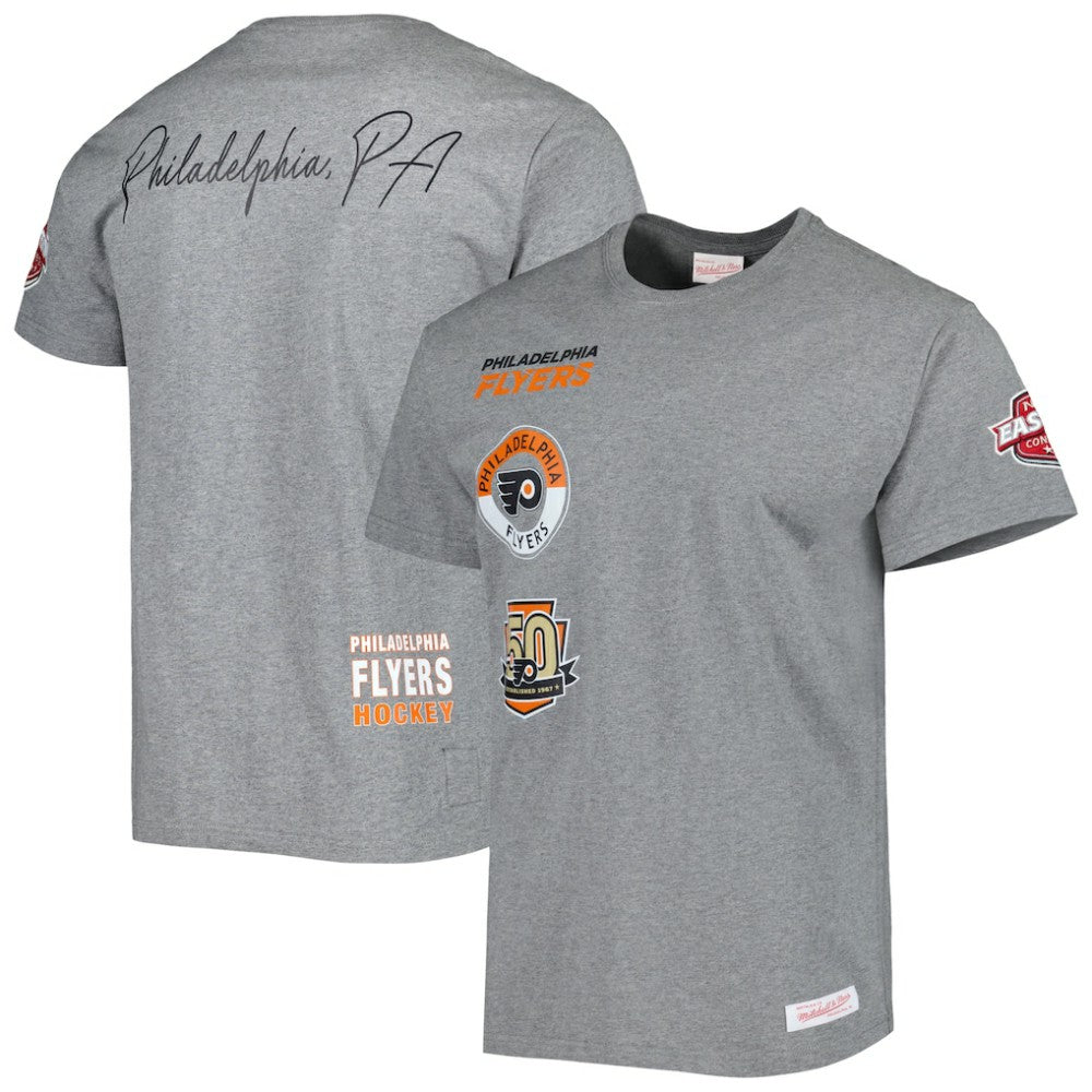 Philadelphia Flyers Mitchell & Ness City Collection T-Shirt Heather Gray