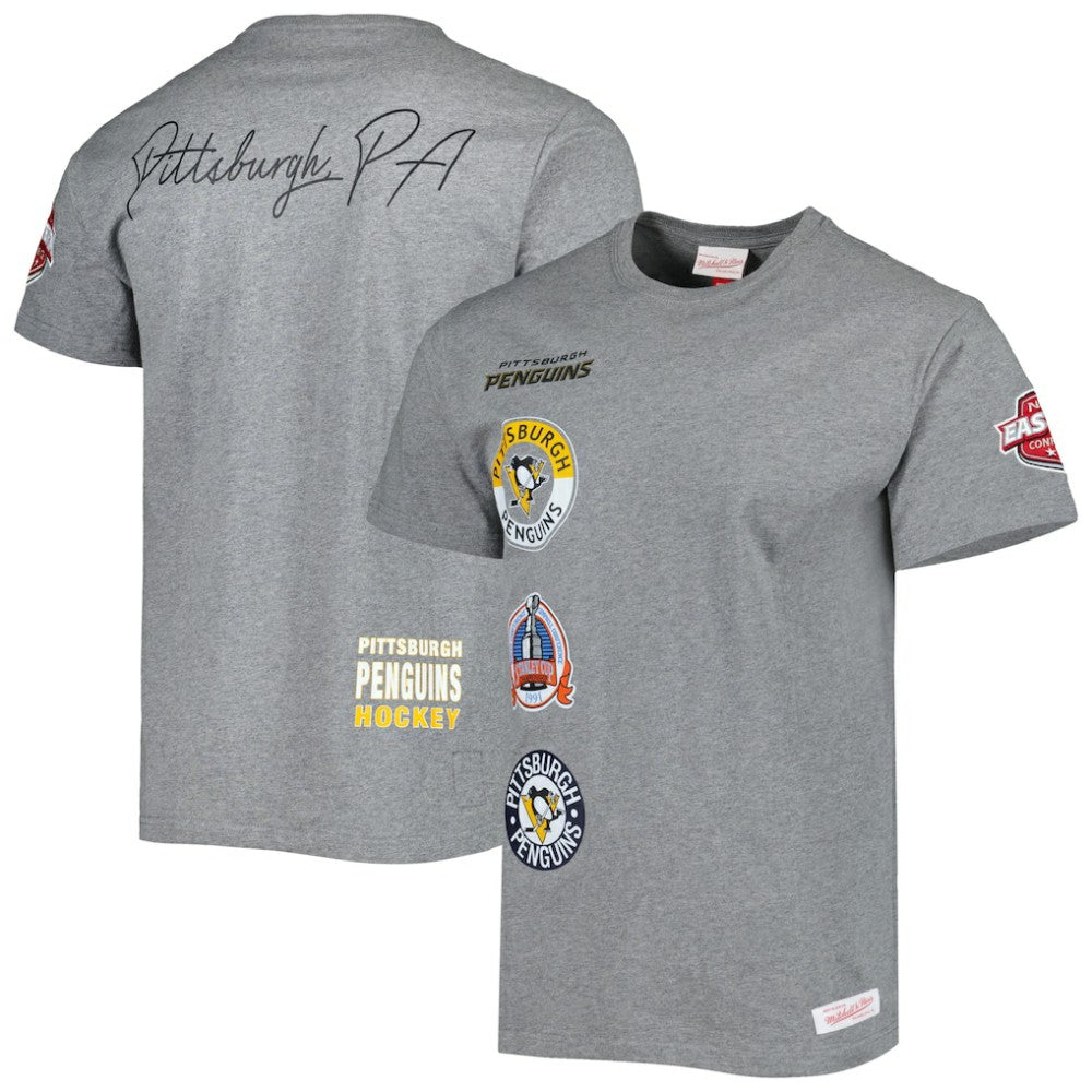 Pittsburgh Penguins Mitchell & Ness City Collection T-Shirt Heather Gray
