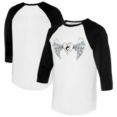 Miami Marlins Tiny Turnip Women's Angel Wings 3/4-Sleeve Raglan T-Shirt White/Black