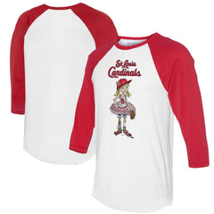 St. Louis Cardinals Tiny Turnip Women's Babes 3/4-Sleeve Raglan T-Shirt White/Red
