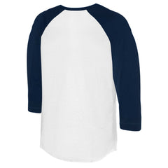 Cleveland Guardians Tiny Turnip Women's Base Stripe 3/4-Sleeve Raglan T-Shirt White/Navy