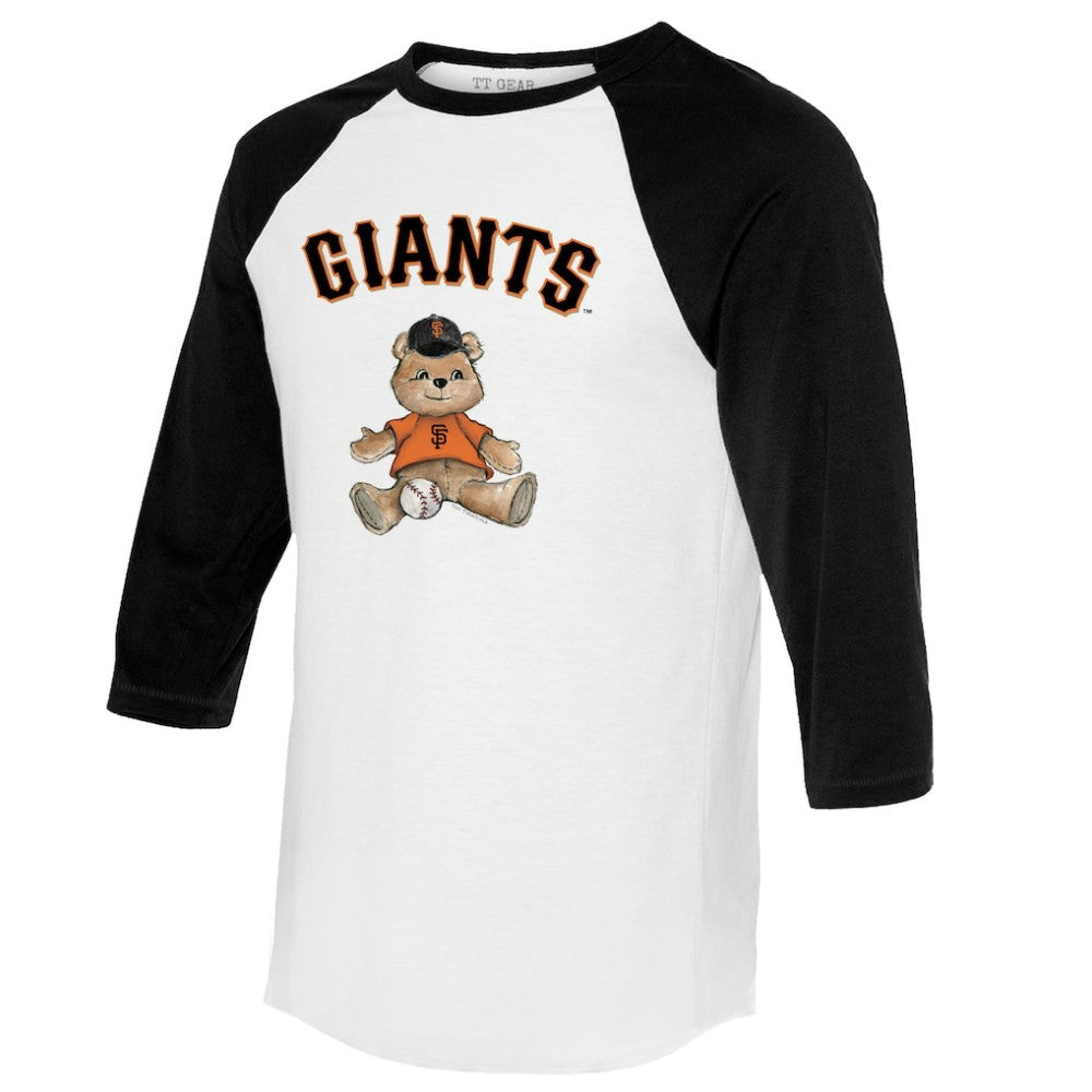 San Francisco Giants Tiny Turnip Women's Teddy Boy 3/4-Sleeve Raglan T-Shirt White/Black