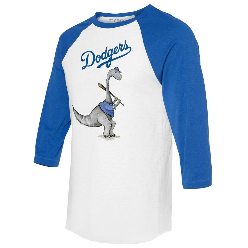 Los Angeles Dodgers Tiny Turnip Women's Bronto 3/4-Sleeve Raglan T-Shirt White/Royal