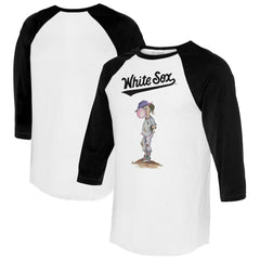 Chicago White Sox Tiny Turnip Women's Bubbles 3/4-Sleeve Raglan T-Shirt White/Black