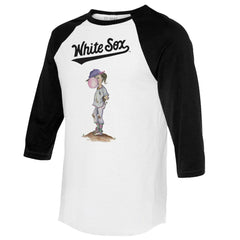 Chicago White Sox Tiny Turnip Women's Bubbles 3/4-Sleeve Raglan T-Shirt White/Black