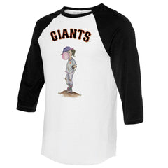San Francisco Giants Tiny Turnip Women's Bubbles 3/4-Sleeve Raglan T-Shirt White/Black