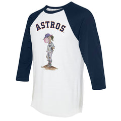 Houston Astros Tiny Turnip Women's Bubbles 3/4-Sleeve Raglan T-Shirt White/Navy