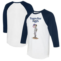 Tampa Bay Rays Tiny Turnip Women's Bubbles 3/4-Sleeve Raglan T-Shirt White/Navy