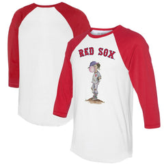 Boston Red Sox Tiny Turnip Women's Bubbles 3/4-Sleeve Raglan T-Shirt White/Red
